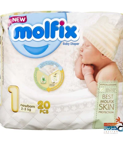 پوشک کامل بچه سایز 1 2 تا 5 کیلو گرم 20 عددی مولفیکس