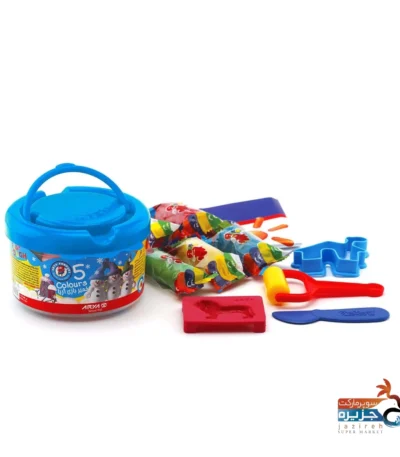 خمیر بازی 5 رنگ سطلی آریا نقش تندیس آریا