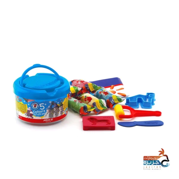 خمیر بازی 5 رنگ سطلی آریا نقش تندیس آریا