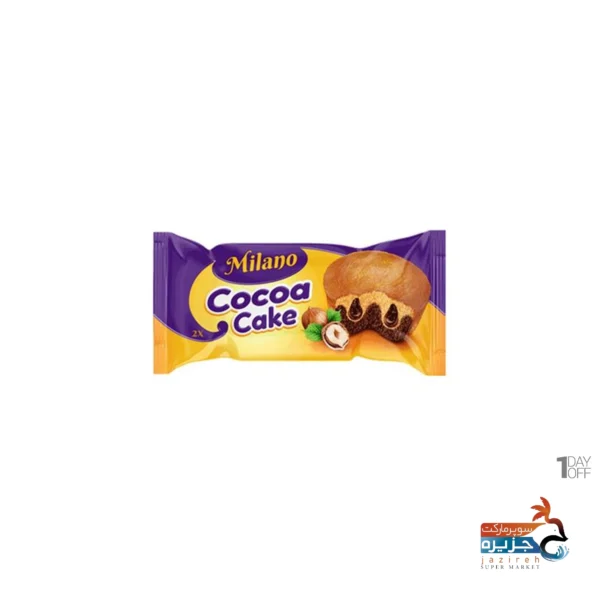 خرید کیک مغزدار دوقلو کاکائو فندق میلانو شیرین عسل مقدار 60 گرم