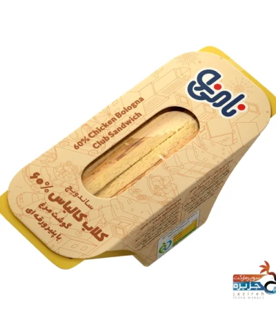ساندویچ کلاب کالباس 60 گوشت مرغ با پنیر ورقه ای امتیاز فناور