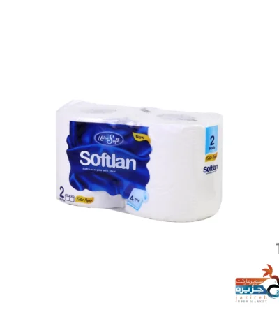 خرید دستمال توالت چهارلایه سافتلن بسته 2 رول عمده و خرده وان دی آف
