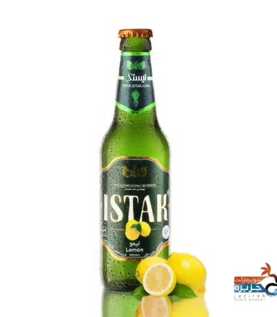 ماءالشعیر با طعم لیمو ایستک شیشه ای حاوی عصاره مالت و