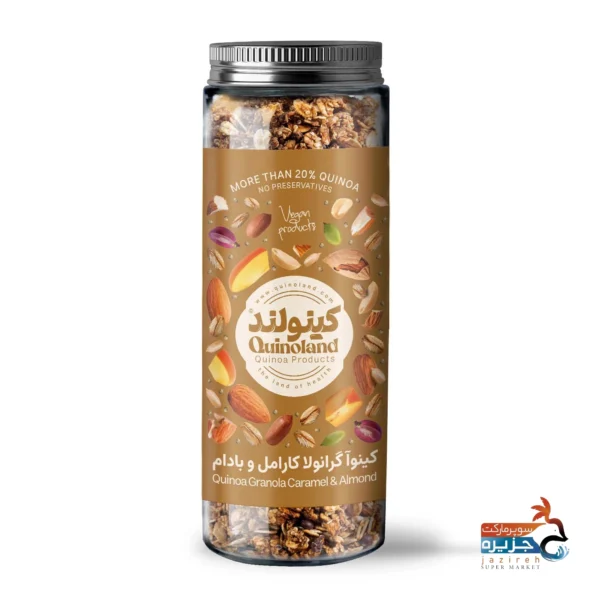 کینوا گرانولا کارامل و بادام